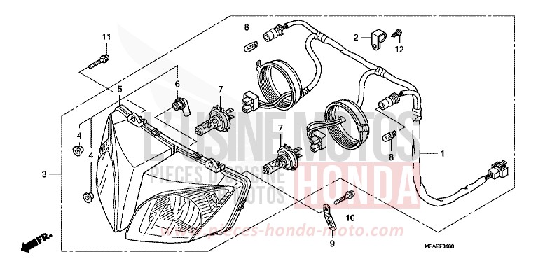 SCHEINWERFER von CBF1000 ABS PEARL SIENA RED (R320) von 2010